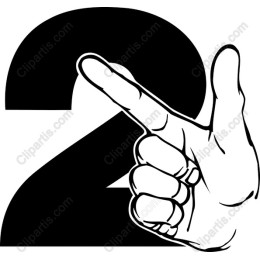 Bold Number 2 Hand Gesture