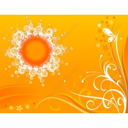 Vibrant Sun and Floral Elements