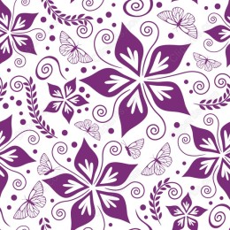 Purple Floral & Butterfly Pattern