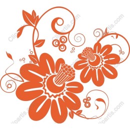 Floral Elegance - Orange Flower
