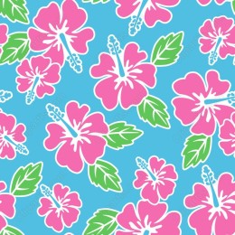 Tropical Hibiscus Flower Pattern