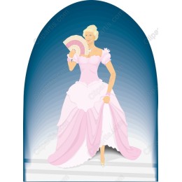 Graceful Princess in Pink Gown