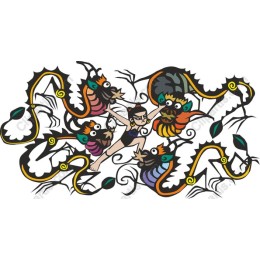 Mythical Struggle: Dynamic Adventure Art