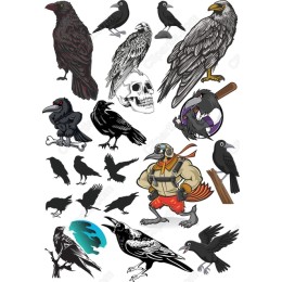 Raven and Crow Clipart Bundle: Unique