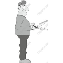 Cheerful Gardener with Scissors