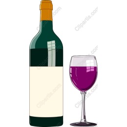 Classic Wine Bottle and Glass