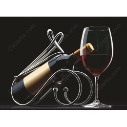 Elegant Wine Bottle and Glass