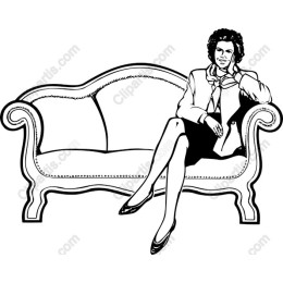 Elegant Woman on Sofa