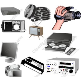 Retro Electronics Set - Vintage Media Icons