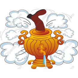 Whimsical Boot in Golden Urn