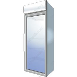 Modern Glass-Front Refrigerator