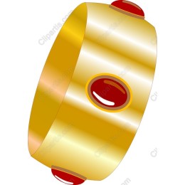 Gold and Red Gemstone Bangle
