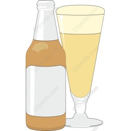 Refreshing Beverage Bottle and Glass