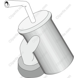 Stylized Drink Cup with Straw