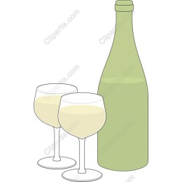 Elegant Green Bottle and Wine Glasses