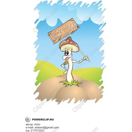 Playful Cartoon Mushroom Character