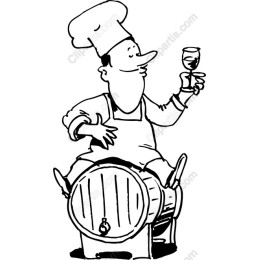 Cheerful Chef Wine Barrel