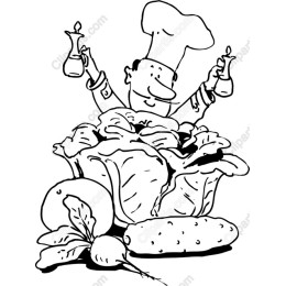 Whimsical Chef with Fresh Vegetables