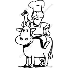 Chef on a Cow Whimsical