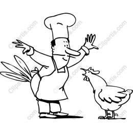 Whimsical Chef and Chicken