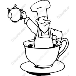 Whimsical Chef in Teacup