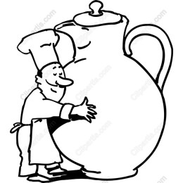 Whimsical Chef Embracing Pot