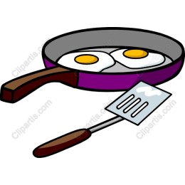 Fried Eggs in Purple Pan