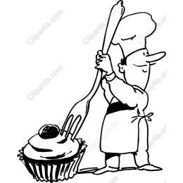 Whimsical Chef with Cupcake