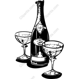 Elegant Champagne Bottle and Glasses