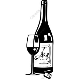 Elegant Wine Bottle and Glass