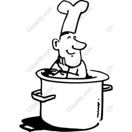 Whimsical Chef in Pot