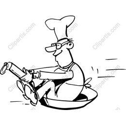 Whimsical Chef on a Pan