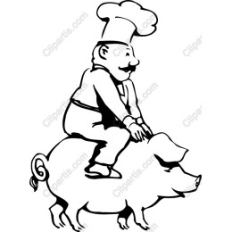 Whimsical Chef on Pig