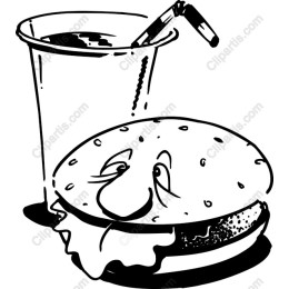 Whimsical Burger and Drink