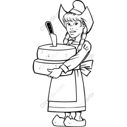 Charming Girl with Cheese Wheels
