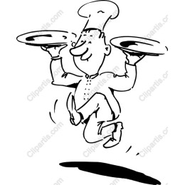 Joyful Chef Balancing Plates
