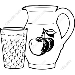 Vintage Cherry Pitcher and Glass
