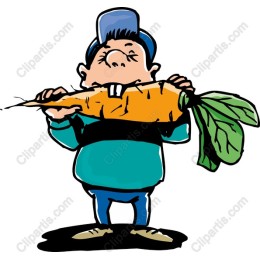 Joyful Boy with Giant Carrot