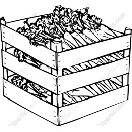Wooden Crate of Fresh Vegetables