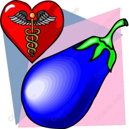 Heart and Eggplant Whimsical