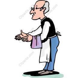 Charming Cartoon Waiter