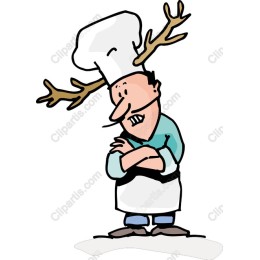 Whimsical Chef with Antlers
