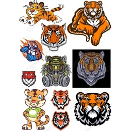 Dynamic Tiger Clipart Bundle: