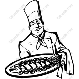 Cheerful Chef with Fish Platter