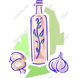 Olive Oil Bottle and Garlic