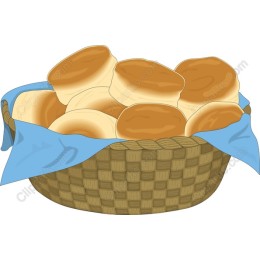 Freshly Baked Bread Rolls in Woven Basket