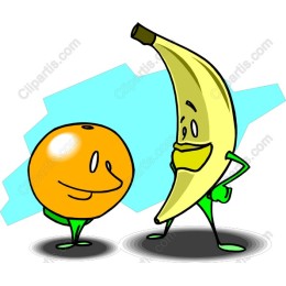 Fruitful Friends: Whimsical Banana and Orange