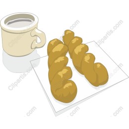 Delicious Twisted Pastries with Coffee