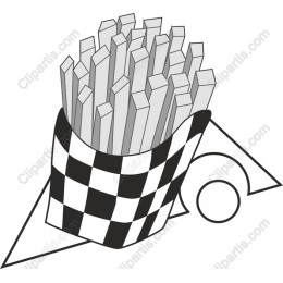 French Fries in Checkerboard Cup