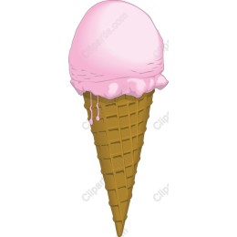 Charming Pink Ice Cream Cone